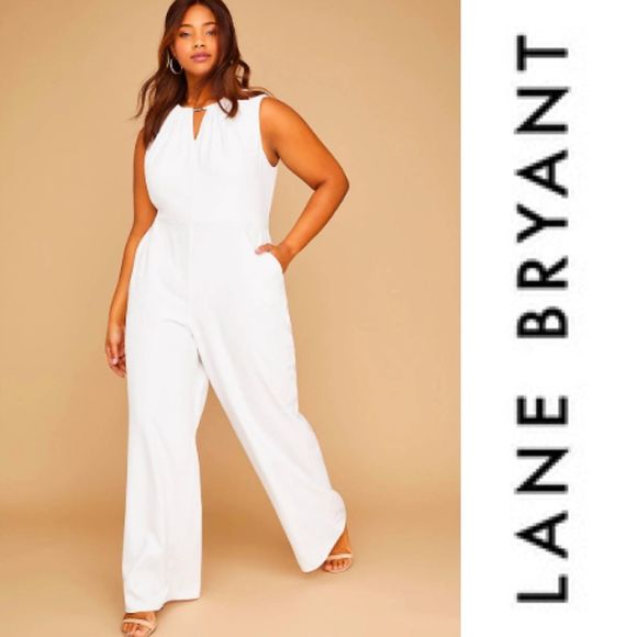 Lane bryant white jumpsuit Clearance